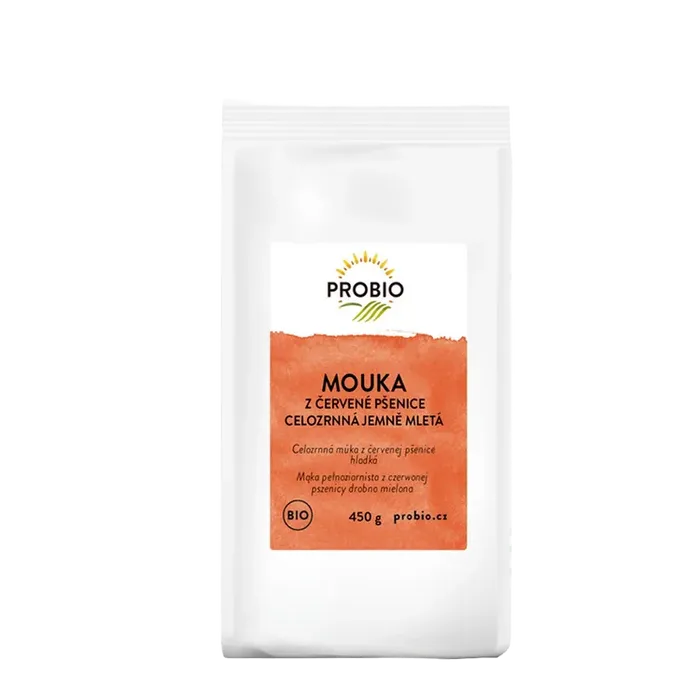 PROBIO Mouka z červené pšenice celozrnná jemně mletá 450g BIO